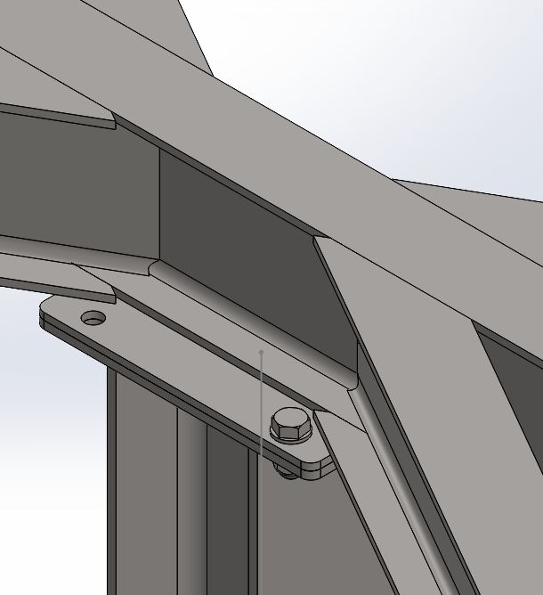 Proposed intermediate column, position between the two reactor support frames.