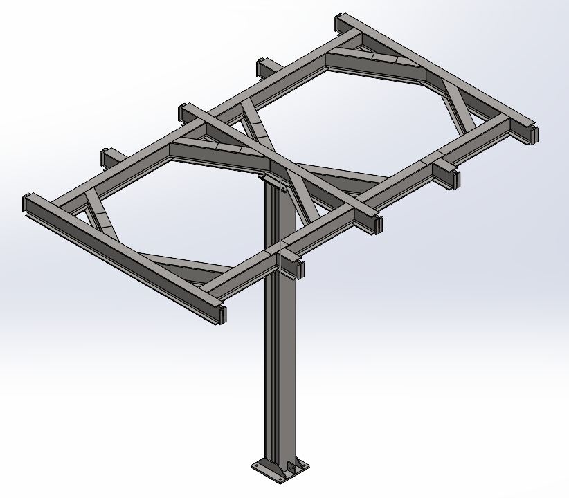 Proposed intermediate column with strong axis oriented along X.